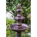 X-Brand 52 in. Tall 3-Tier Freestanding Waterfall Fountain Outdoor Garden Yard Lawn Porch Decor, Brown FT973615